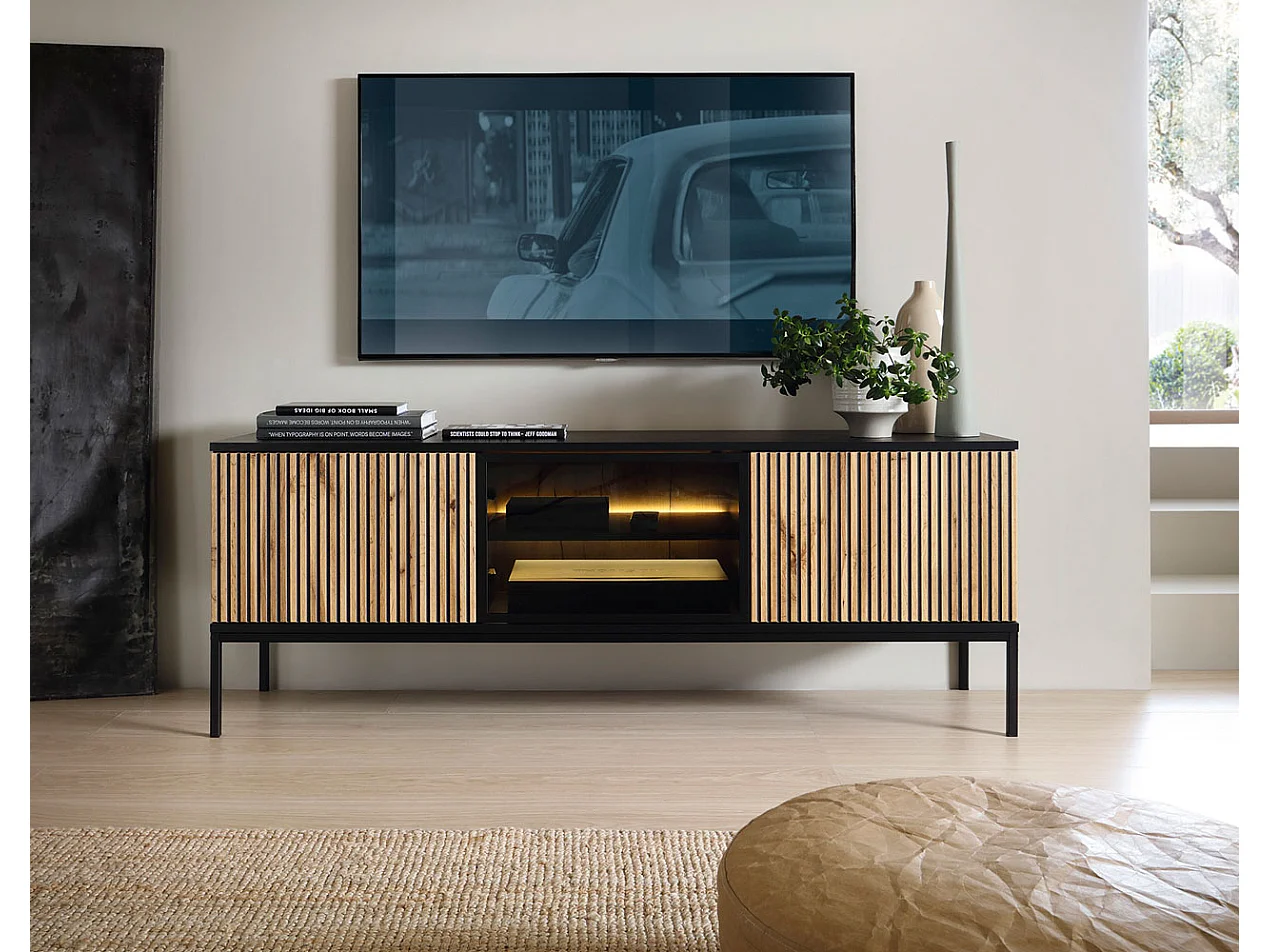 LOWBOARD Sento schwarz / Wotan Eiche 154 / 39 / 56cm