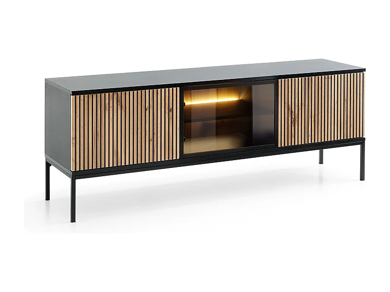 LOWBOARD Sento schwarz / Wotan Eiche 154 / 39 / 56cm