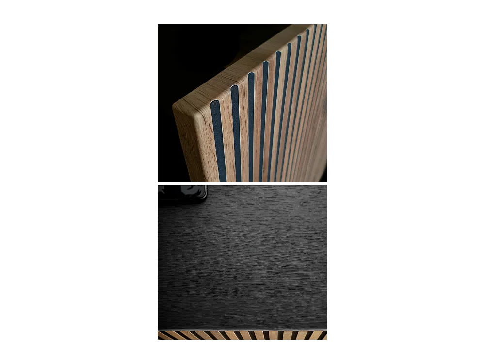 VITRINE Sento schwarz / Wotan Eiche 104 / 39 / 166 cm