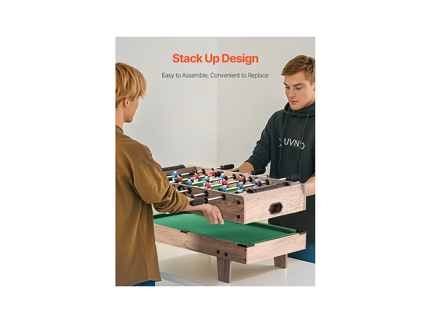 Table de Jeu Combinée 4 en 1 Air Hockey Baby-foot, Ping-pong, Billard, 82 cm – Multifonction, Compacte, d'Intérieur