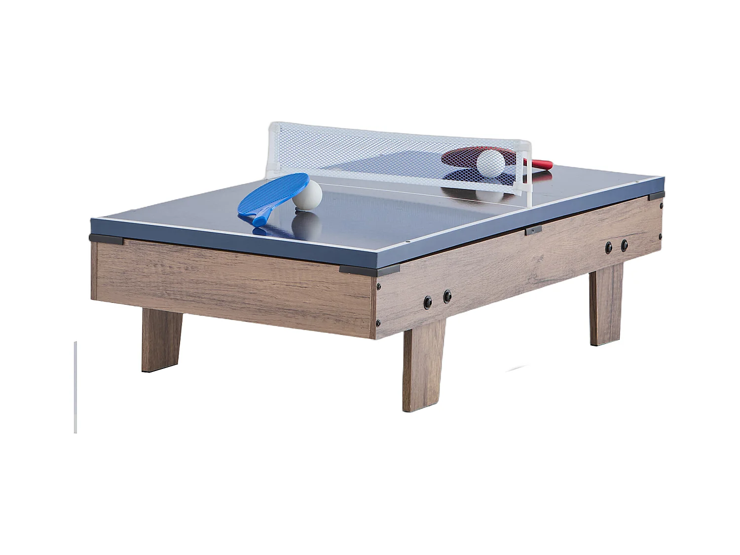 Table de Jeu Combinée 4 en 1 Air Hockey Baby-foot, Ping-pong, Billard, 82 cm – Multifonction, Compacte, d'Intérieur