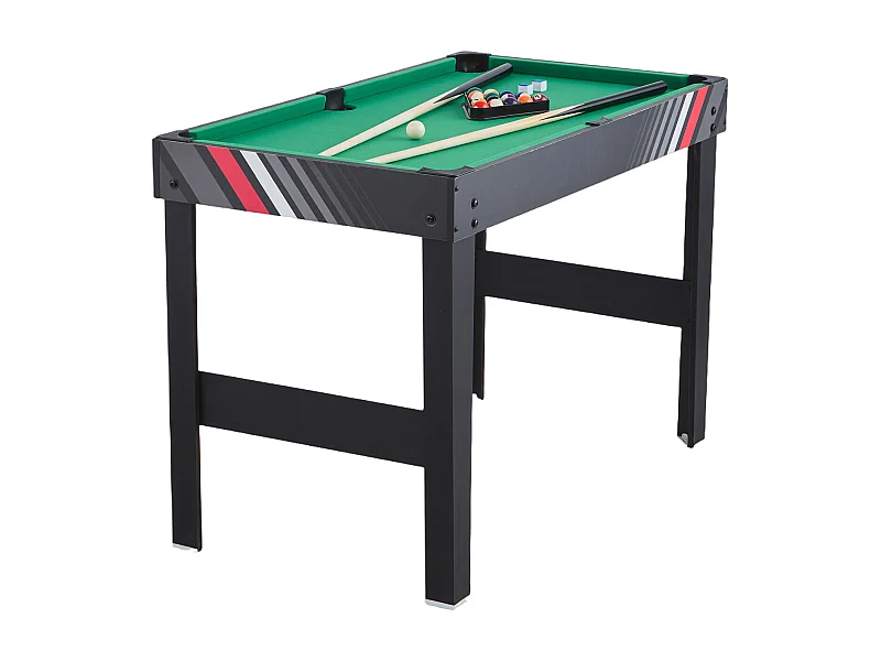 Airhockey-Tisch, SucceBuy 4-in-1-Kombi-Spieltisch 122 cm, Airhockey, Tischfußball, Tischtennis, Billard