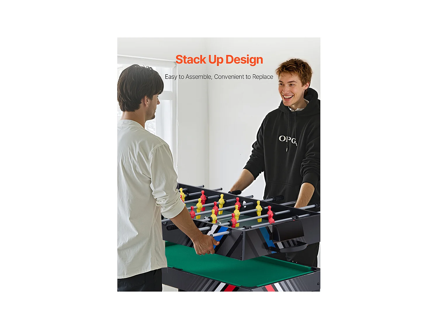 Table de Air Hockey, SucceBuy Table de Jeu Combinée 4 en 1 122 cm, Air Hockey, Baby-foot, Ping-pong, Billard