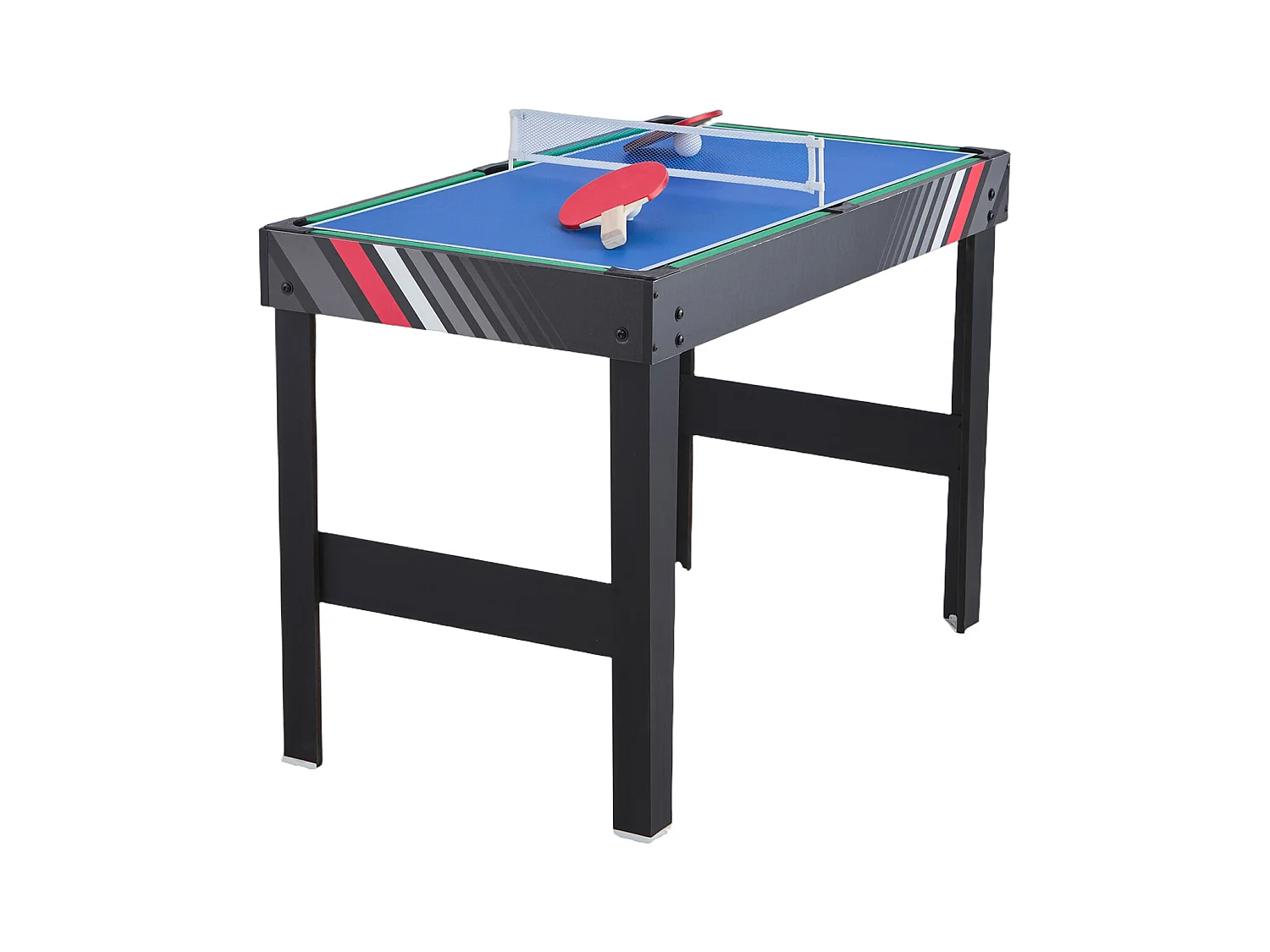 Table de Air Hockey, SucceBuy Table de Jeu Combinée 4 en 1 122 cm, Air Hockey, Baby-foot, Ping-pong, Billard