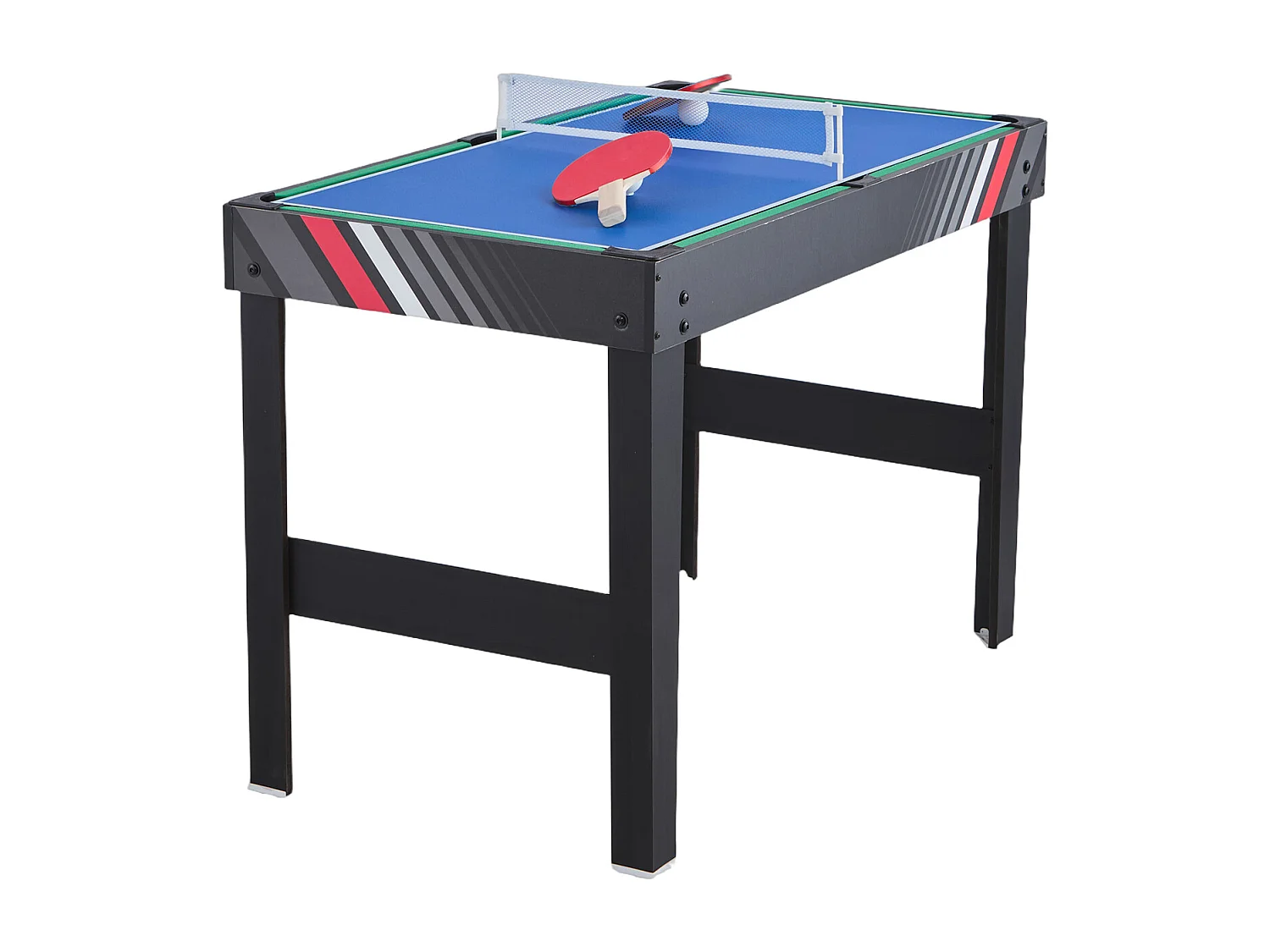 Table de Air Hockey, SucceBuy Table de Jeu Combinée 4 en 1 122 cm, Air Hockey, Baby-foot, Ping-pong, Billard