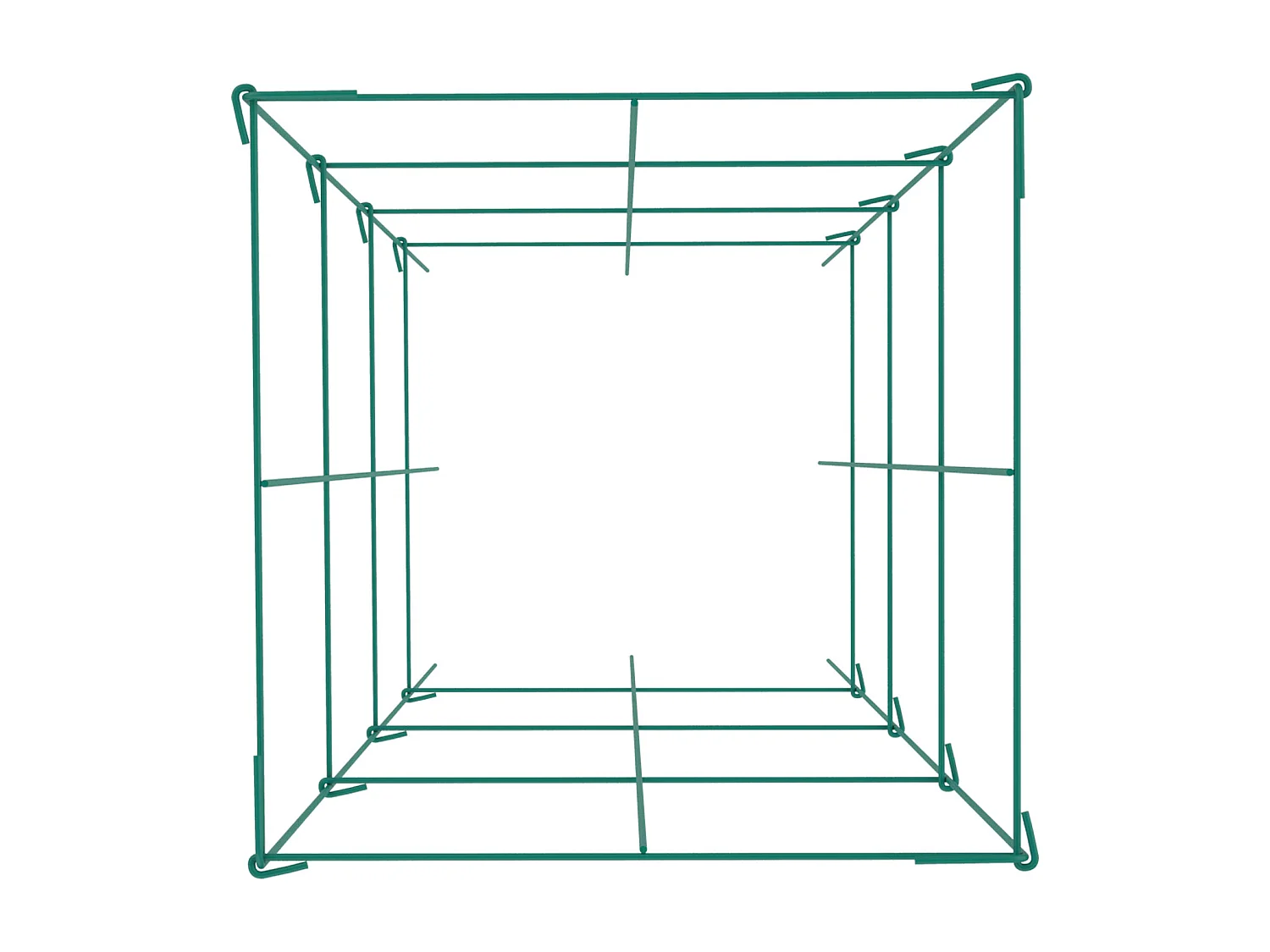 Cages à Tomates SucceBuy Lot de 6 Cages à Tomates, Support Carré en Acier de 100cm pour Plantes de Jardin, Vert
