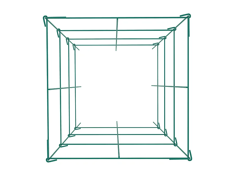 Gabbie per Pomodori SucceBuy Set di 6 Gabbie per Pomodori Supporto Quadrato in Acciaio da 100 cm per Piante da Giardino Verde