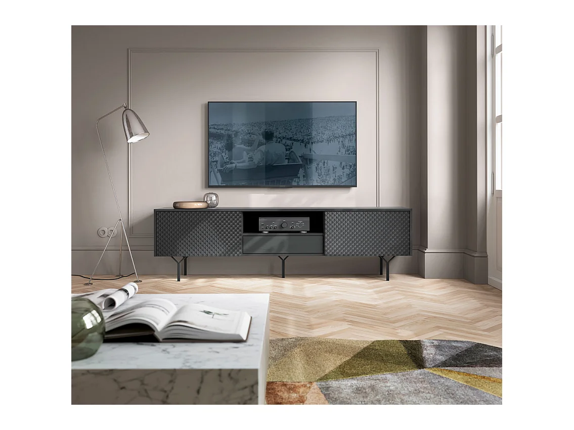 LOWBOARD Raven schwarz 180 / 38 / 51 cm