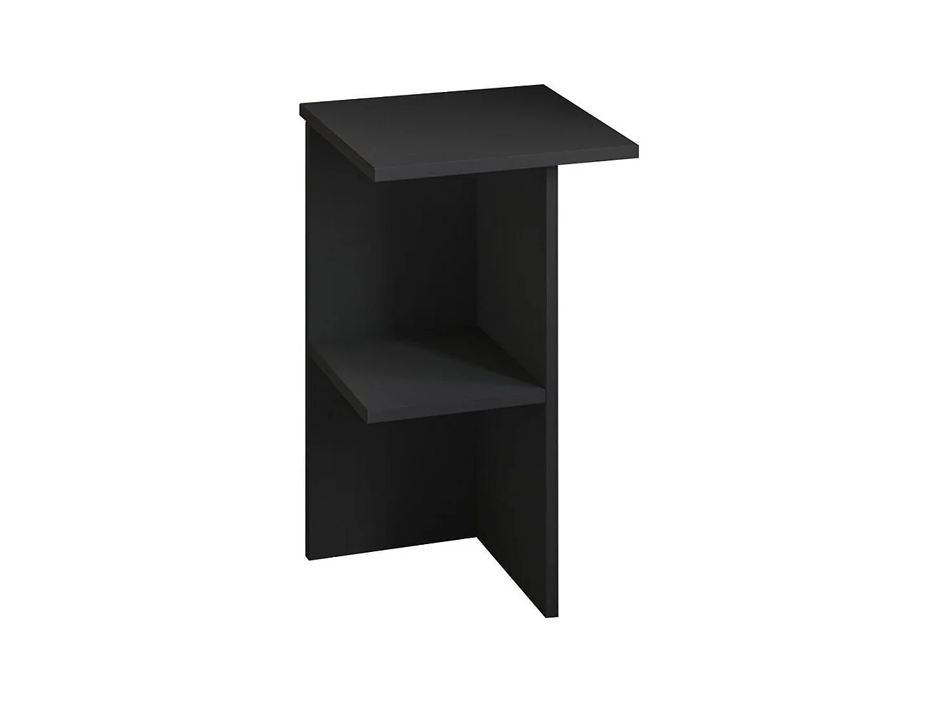 Table de chevet carrée avec étagère H60 cm - LERAY