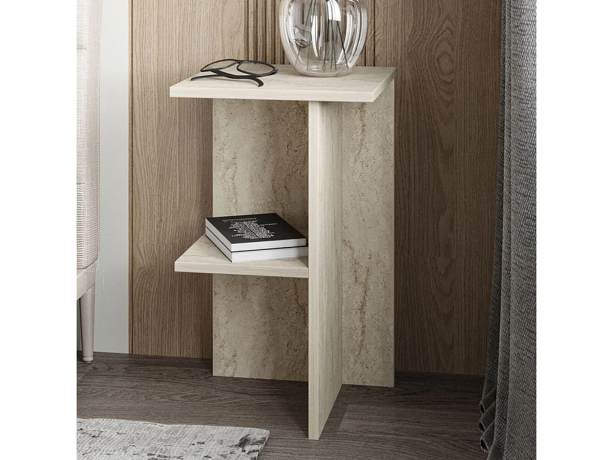 Comodino quadrato con ripiano H60 cm - LERAY