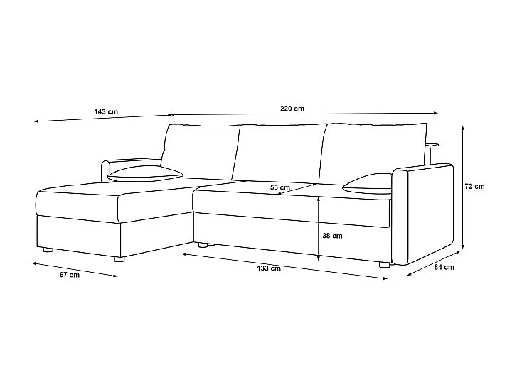 Canapé d’angle convertible MOSIA
