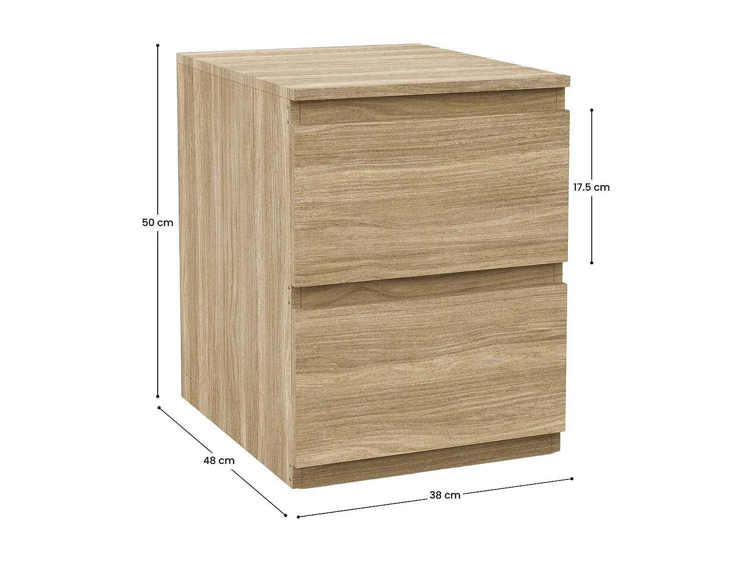 Cómoda de 2 Cajones SpaceQub 38x48x50cm 7house