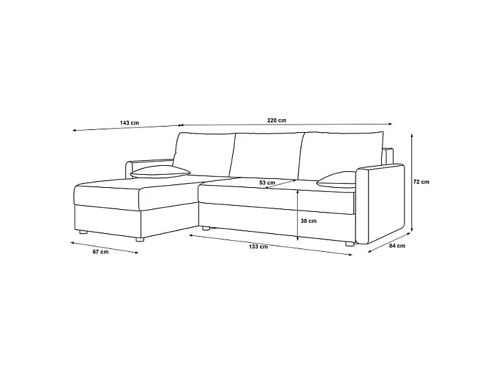 Canapé d’angle convertible MOSIA