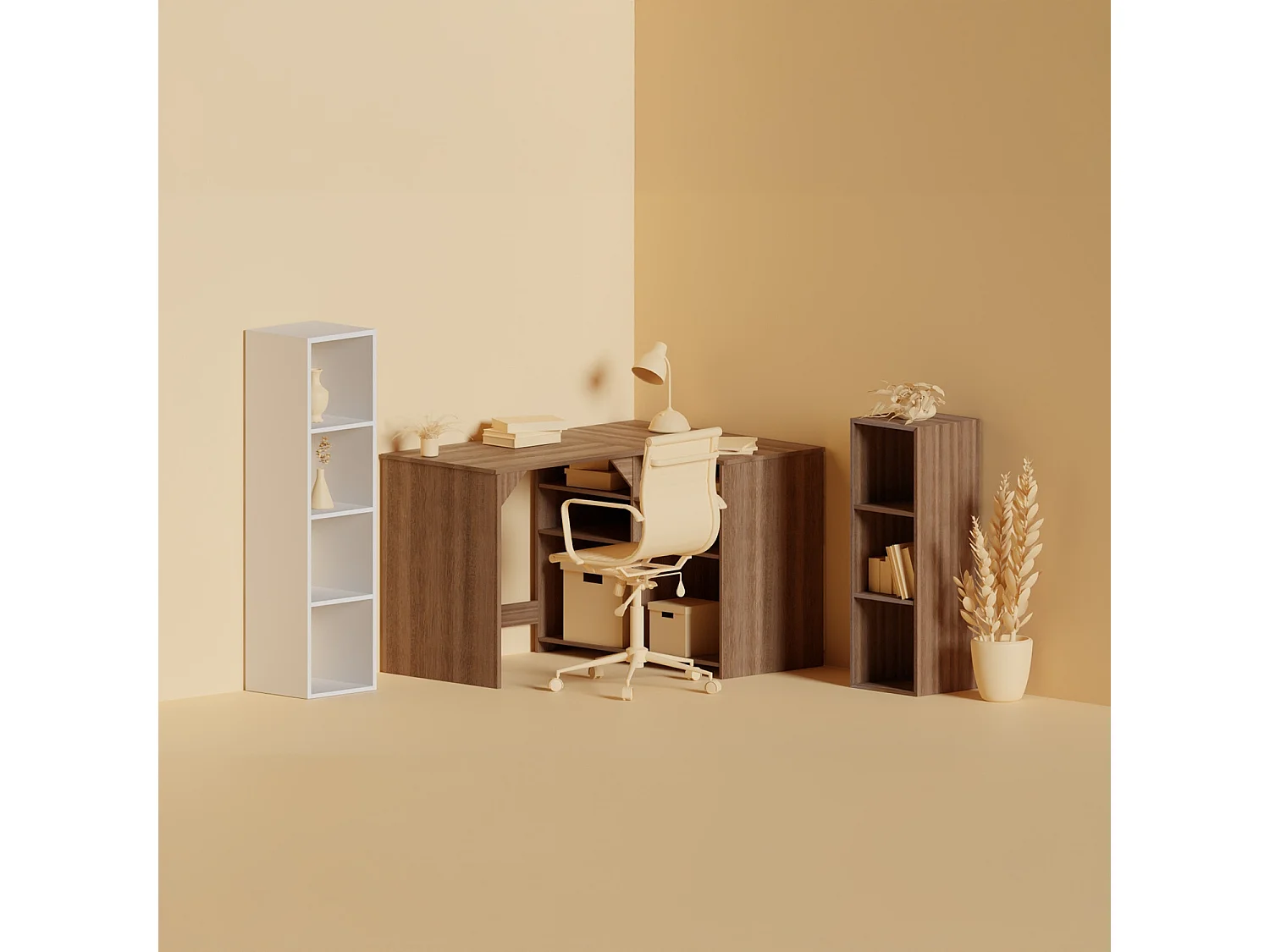 SpaceQub Bureau d'angle réversible SpaceQub 110x67.5x75cm 7house