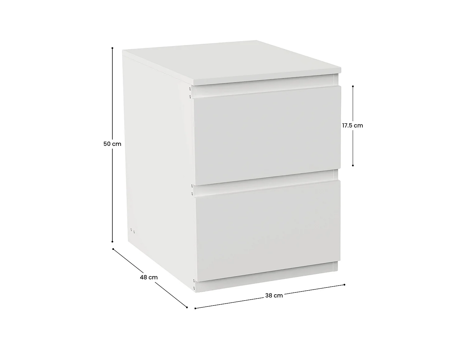 Commode 2 tiroirs SpaceQub 38x48x50cm 7house