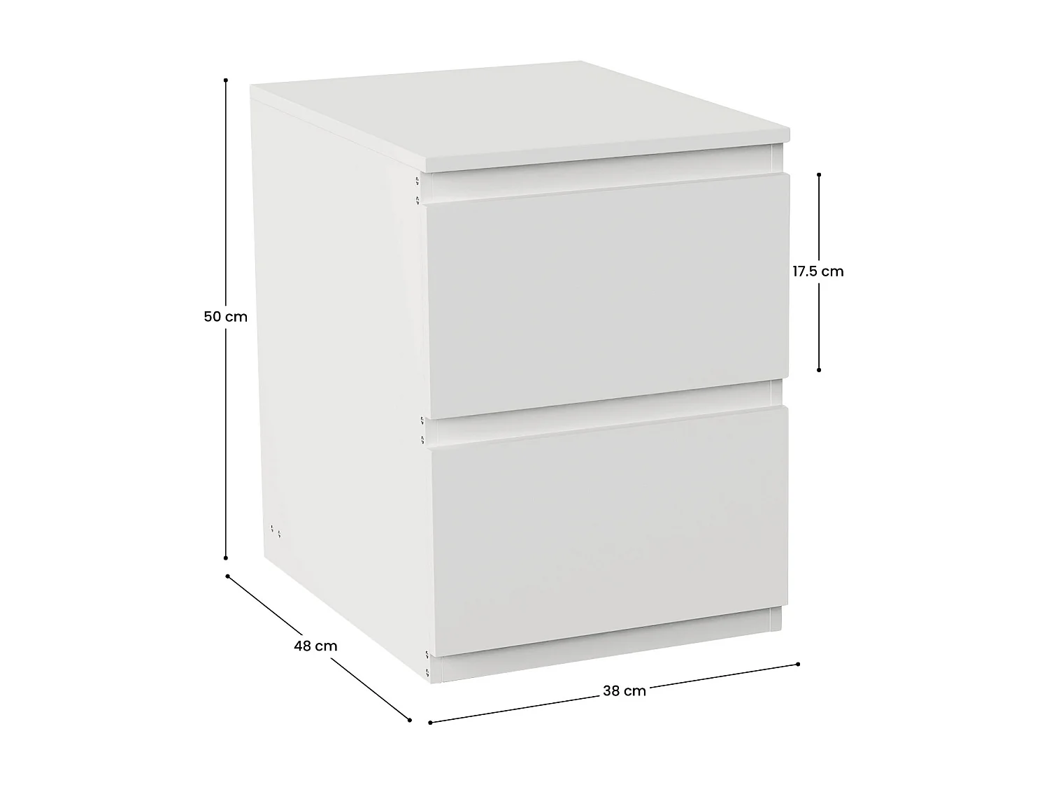 Cassettiera a 2 cassetti SpaceQub 78x48x118,4cm 7house