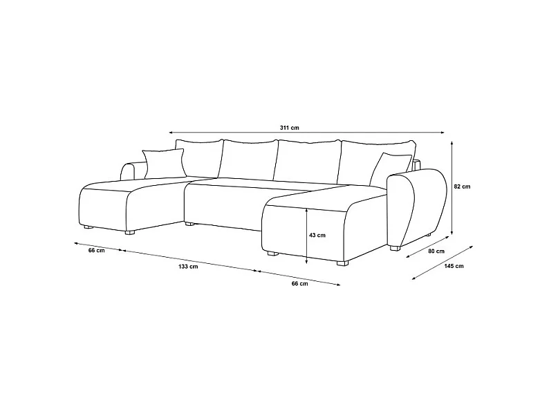 Canapé d’angle panoramique MOLIA en U