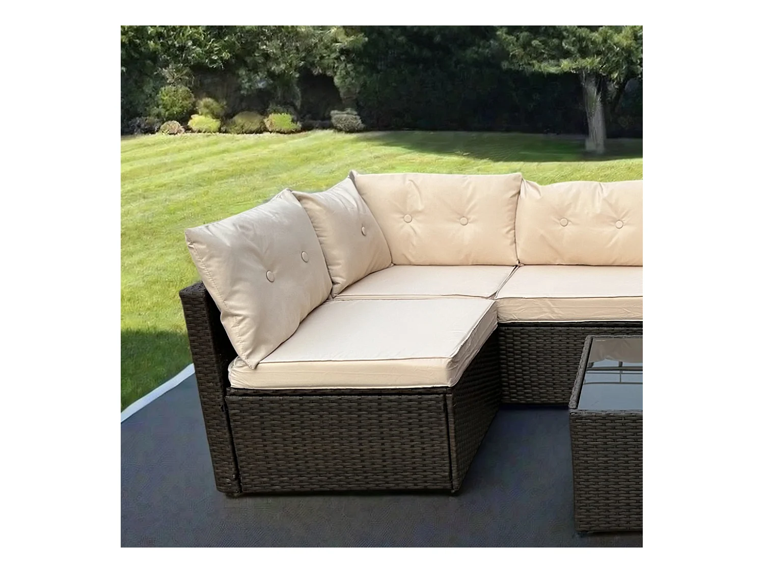 Set da giardino modulare 6 posti in rattan marrone NACULA