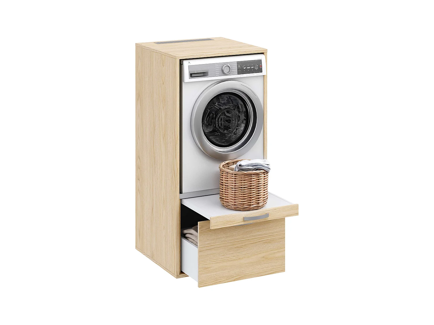 Meuble armoire pour machine à laver T-BATH 67,2x144cm chêne