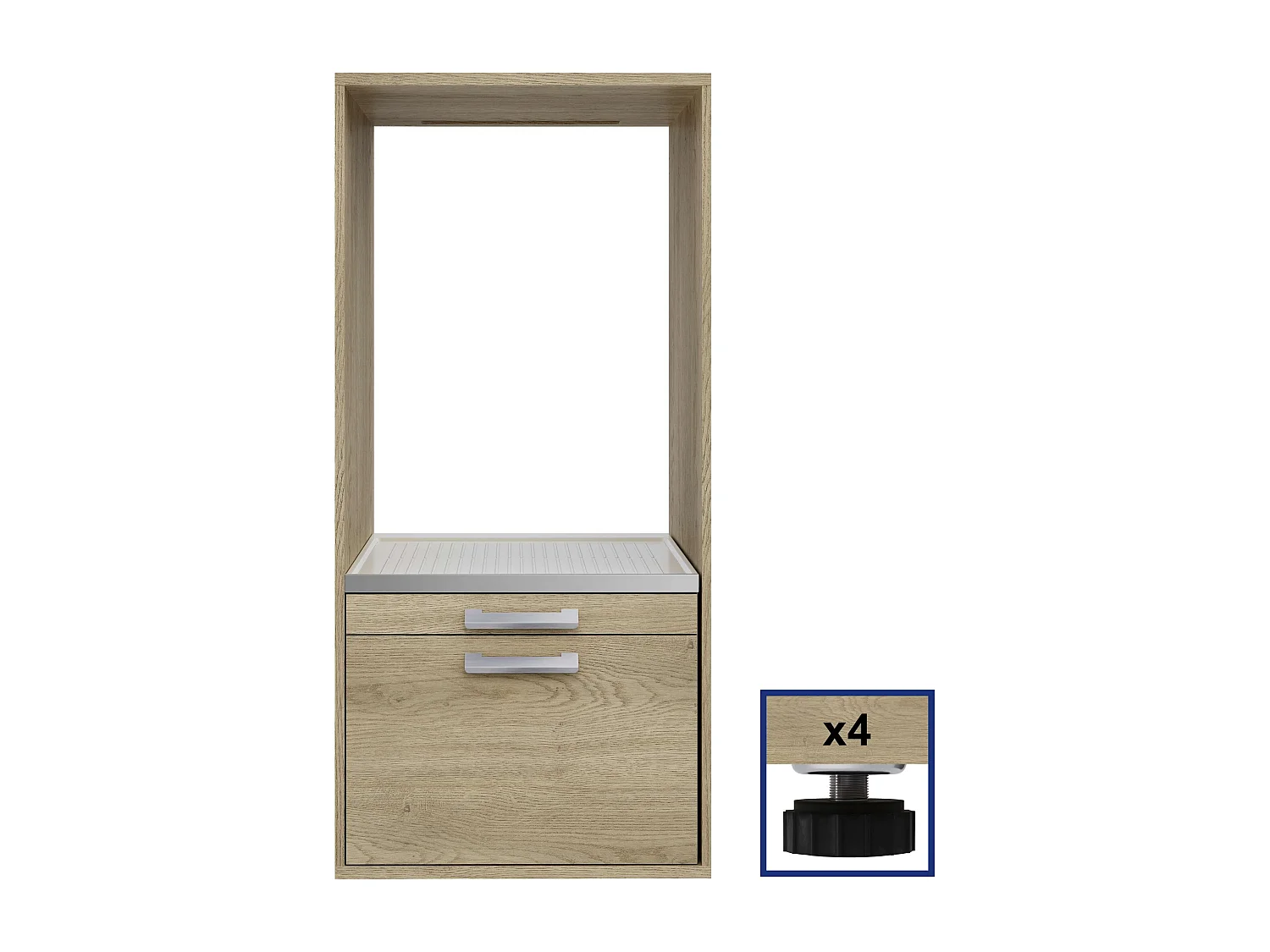 Meuble armoire pour machine à laver T-BATH 67,2x144cm chêne