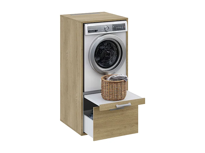 Meuble armoire pour machine à laver T-BATH 67,2x144cm chêne