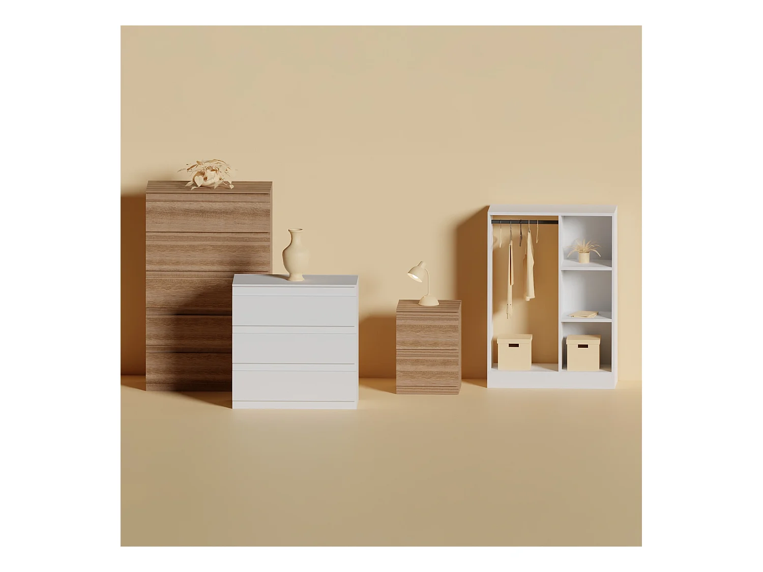 Commode 5 tiroirs SpaceQub 78x48x118.4cm 7house