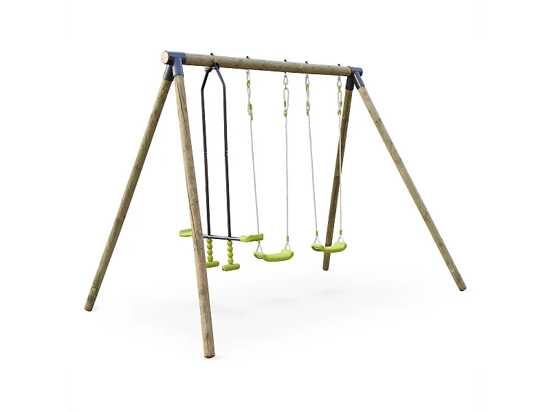 Columpios de parque infantil verde