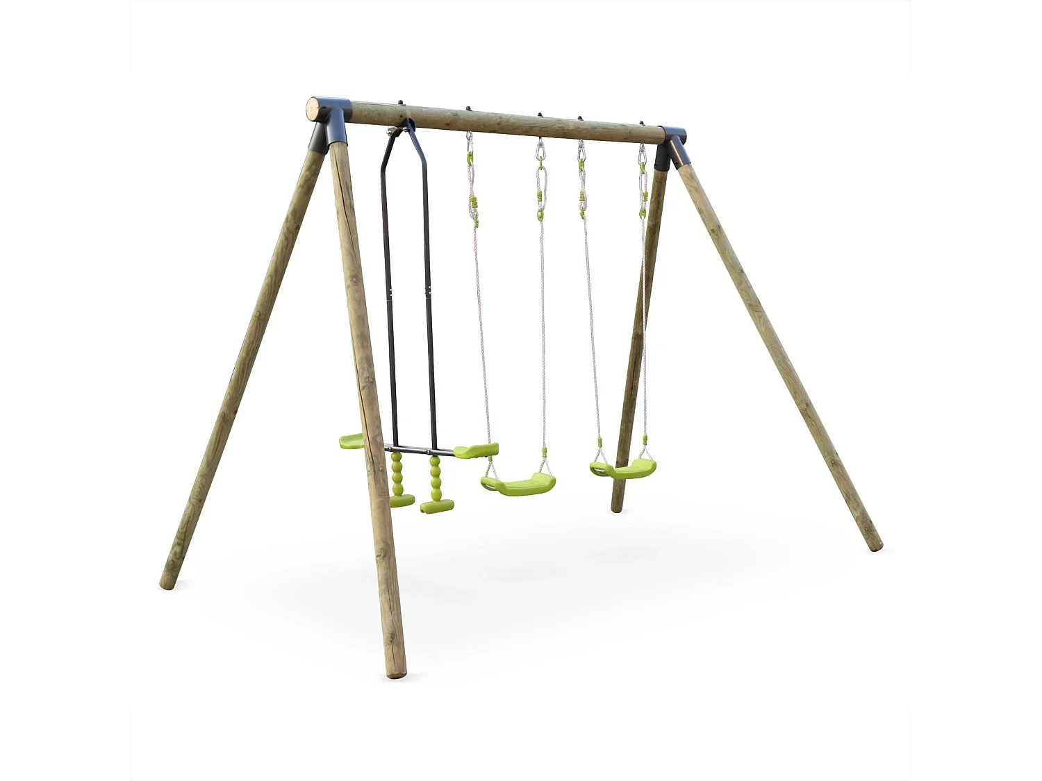 Columpios de parque infantil verde