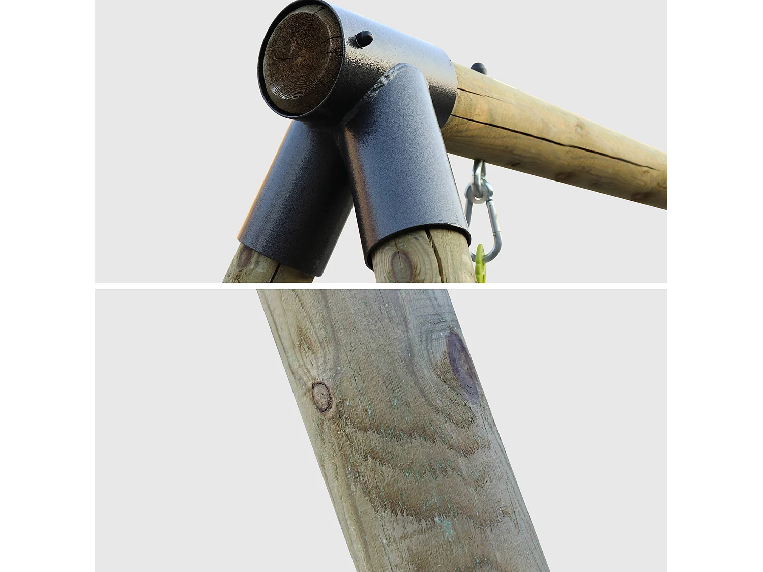 Columpios de parque infantil verde