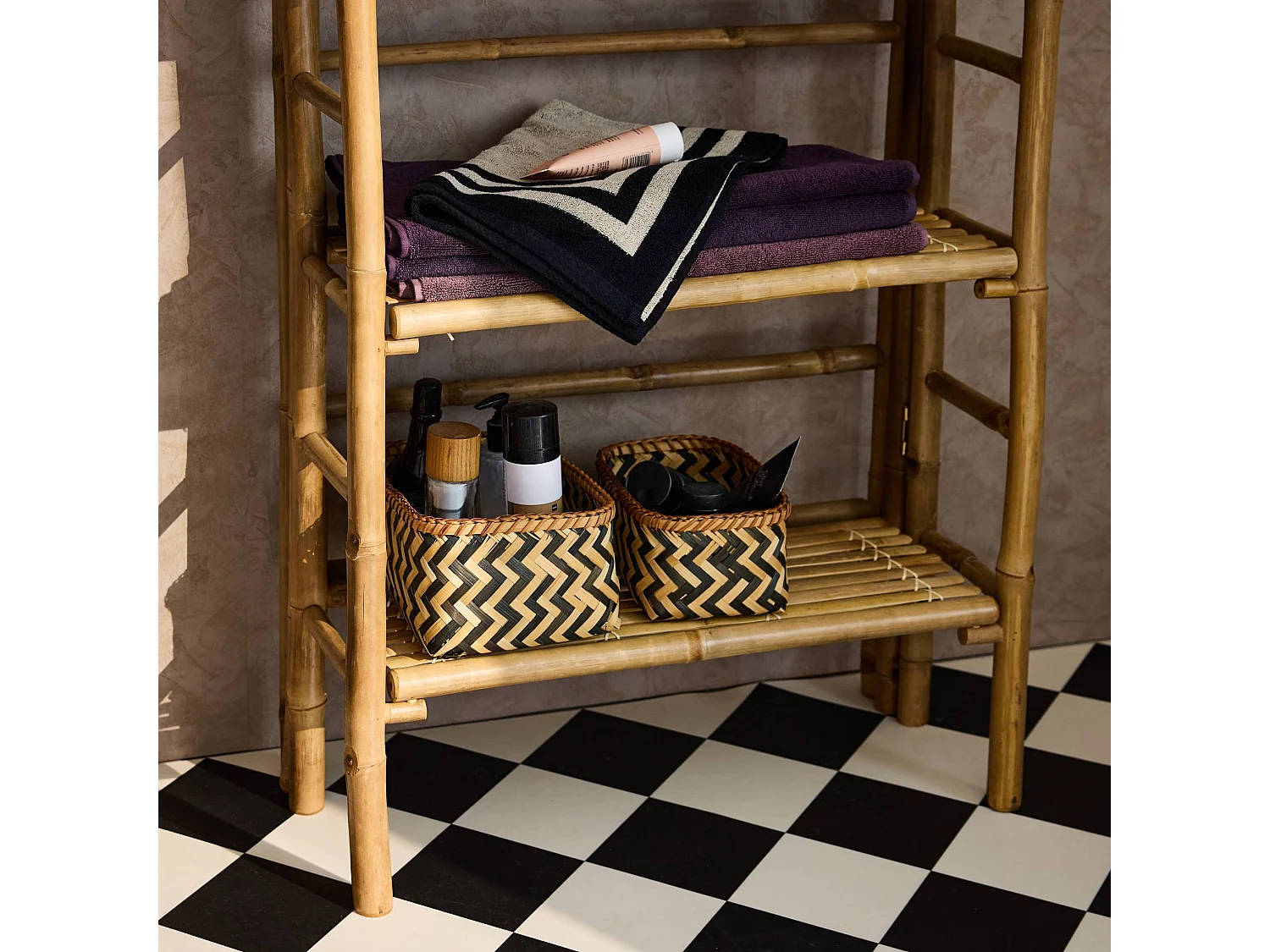 Scaffale in bambù a 4 livelli, marrone naturale