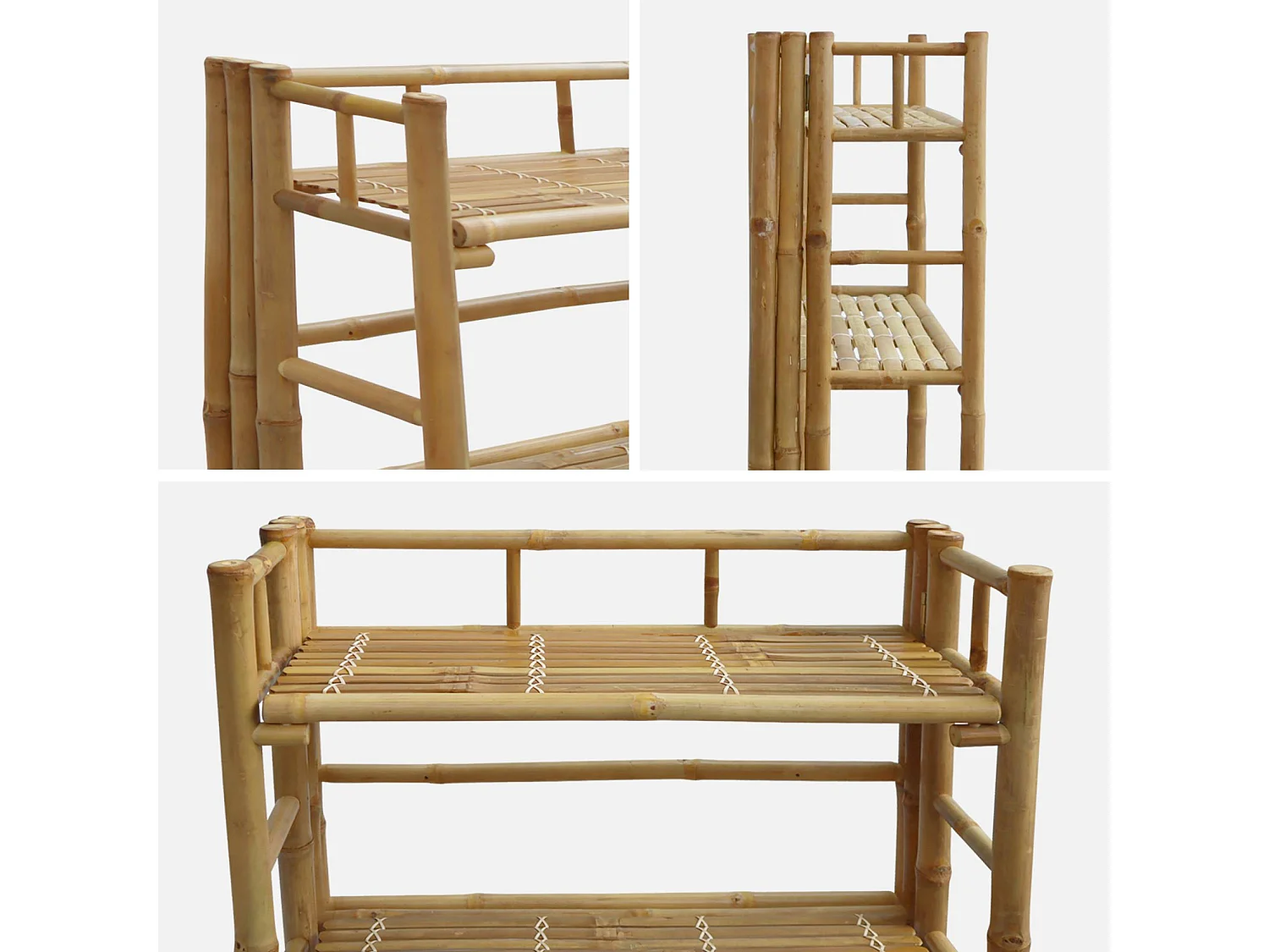 Scaffale in bambù a 4 livelli, marrone naturale