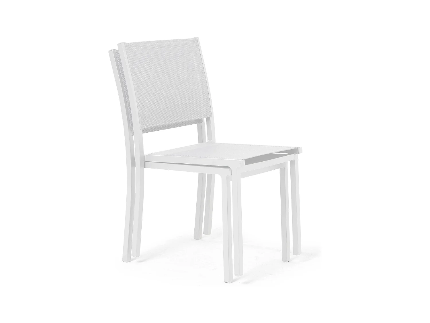 Table de jardin extensible aluminium 52 à 260cm et 10 chaises blanche