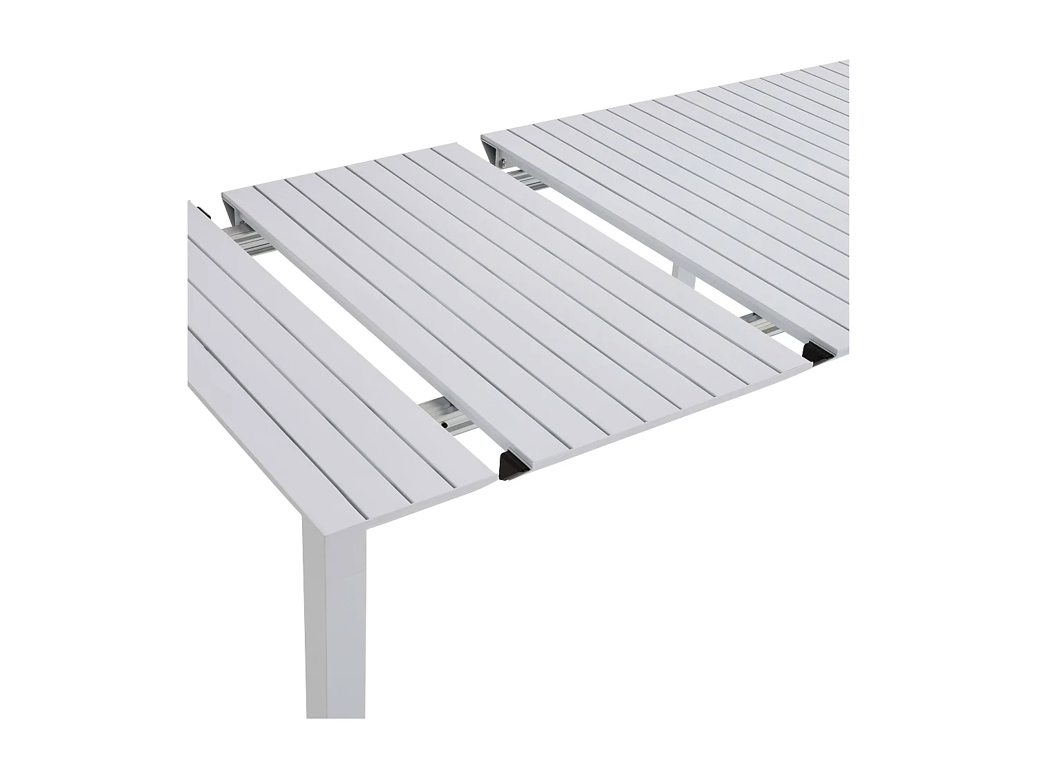 Table de jardin extensible aluminium 52 à 260cm et 10 chaises blanche