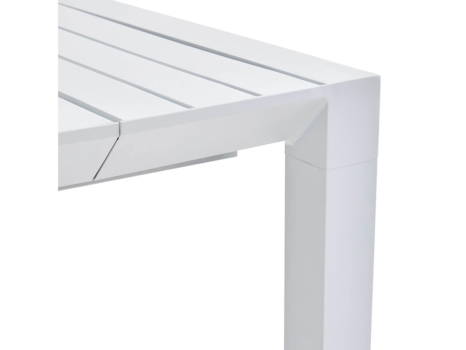 Table de jardin extensible aluminium 52 à 260cm et 10 chaises blanche