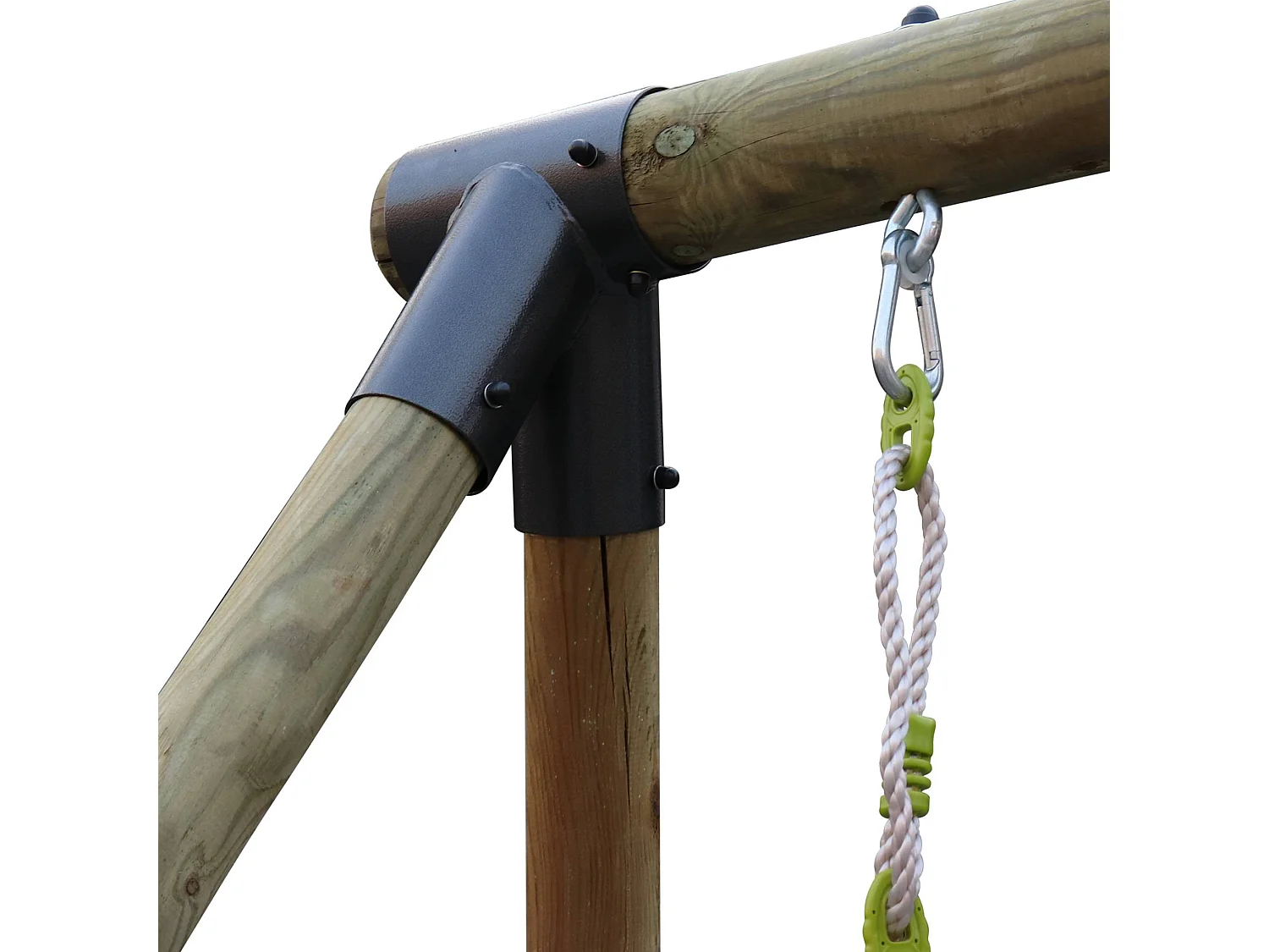 Parco giochi con scivolo, faccia a faccia e 2 altalene, verde