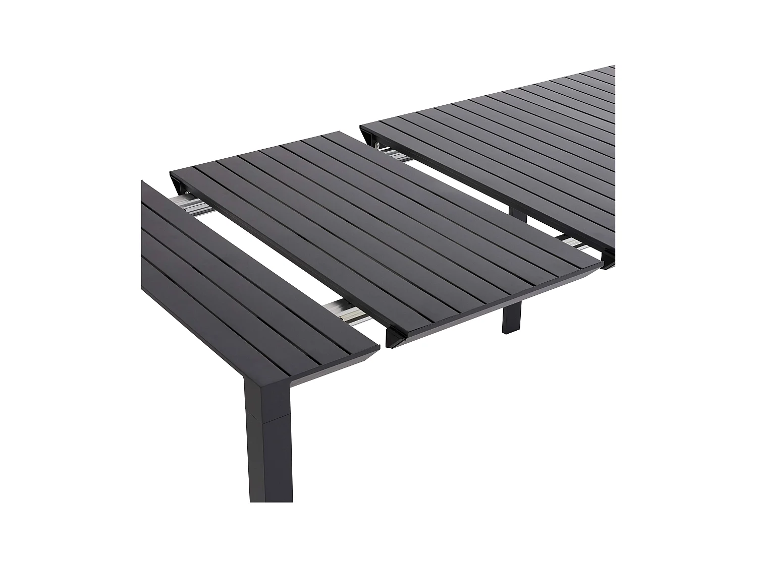 Table de jardin extensible aluminium 52 à 260 cm et 10 chaises gris