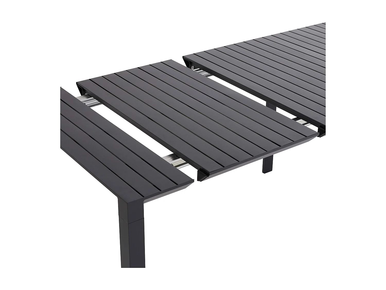Table de jardin extensible aluminium 52 à 260 cm et 10 chaises gris