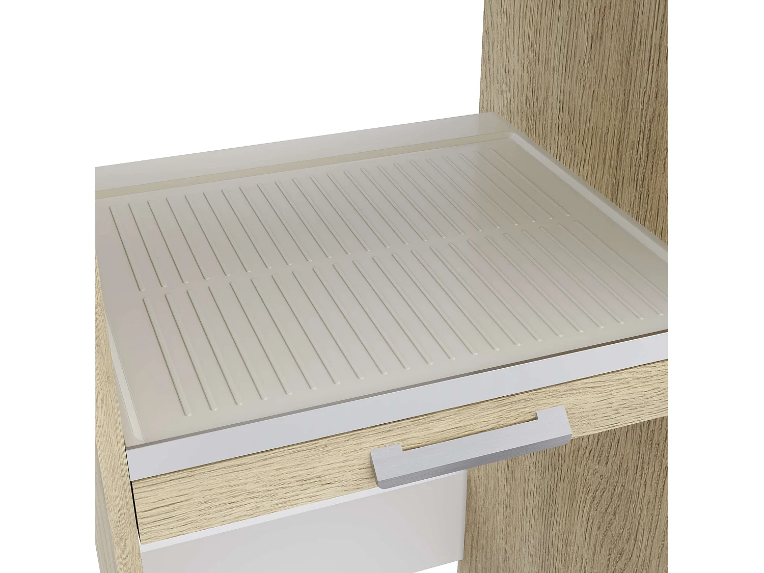 Armoire colonne pour lave-linge et sèche-linge superposés T-BATH 67,2x187,5cm chêne