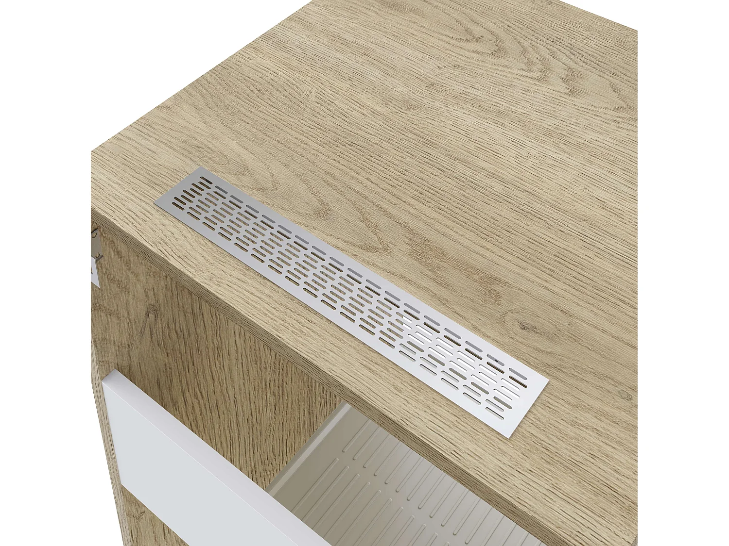 Armoire colonne pour lave-linge et sèche-linge superposés T-BATH 67,2x187,5cm chêne