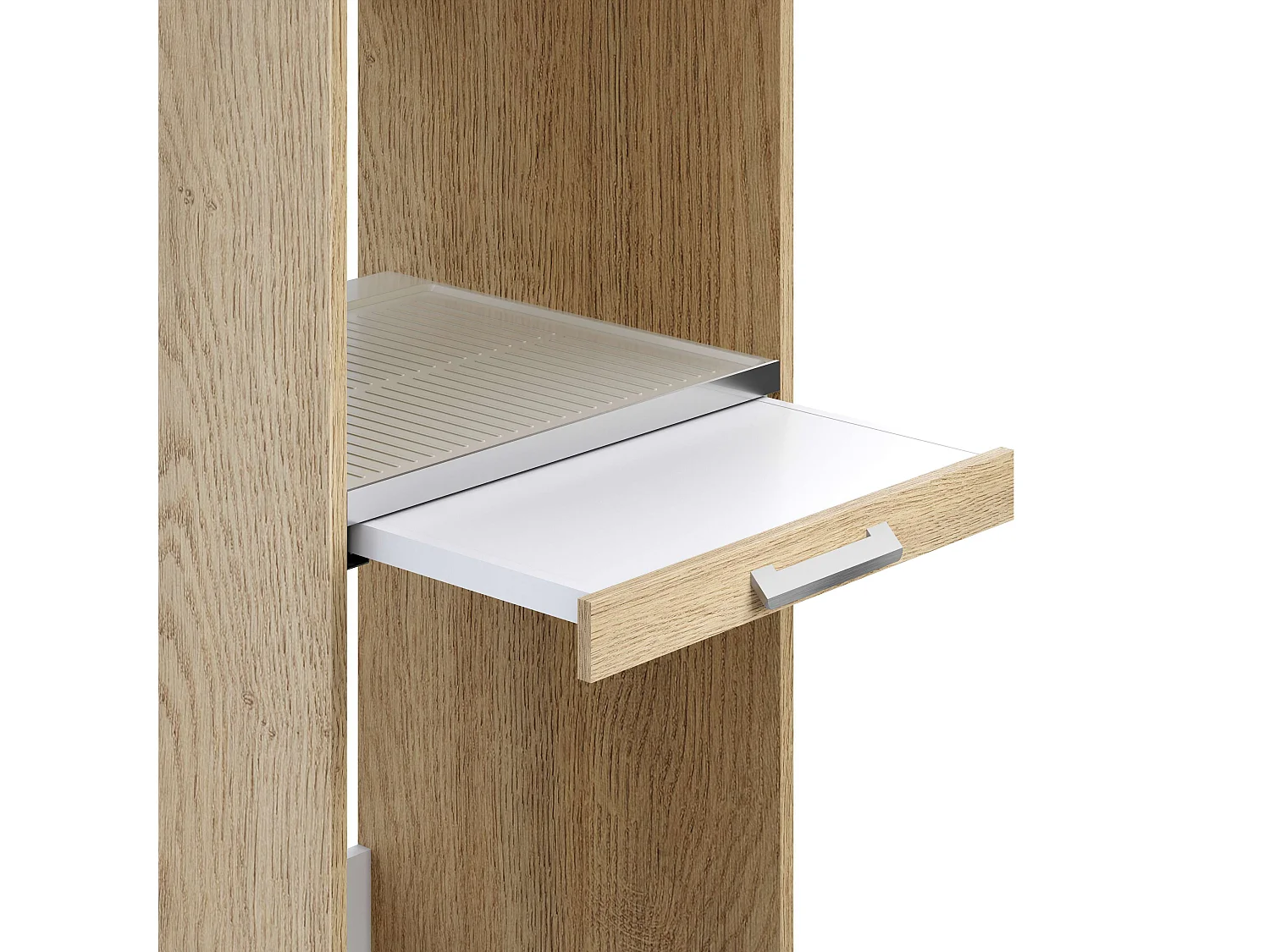 Armoire colonne pour lave-linge et sèche-linge superposés T-BATH 67,2x187,5cm chêne