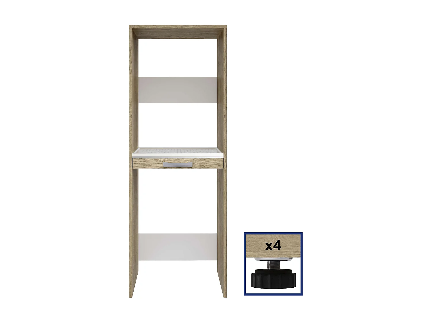 Armoire colonne pour lave-linge et sèche-linge superposés T-BATH 67,2x187,5cm chêne