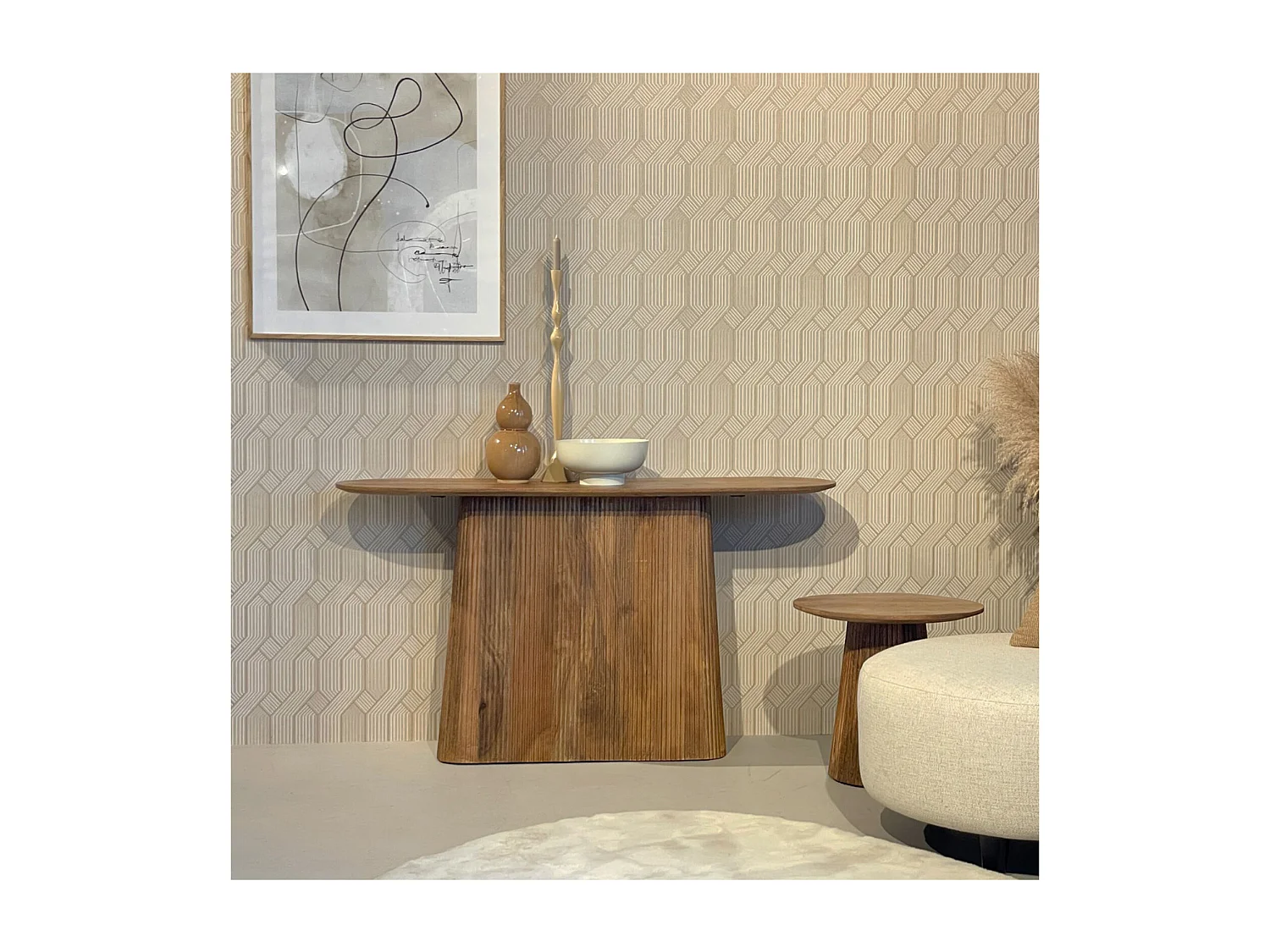 SIENNE-Console L.140 cm en bois massif
