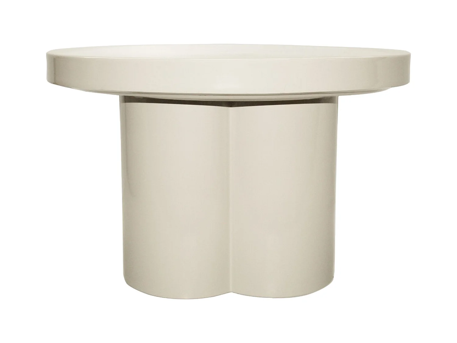 FIONA-Table basse ronde D56 cm Blanc cassé