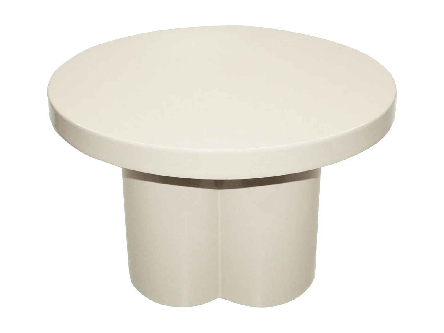 FIONA-Table basse ronde D56 cm Blanc cassé