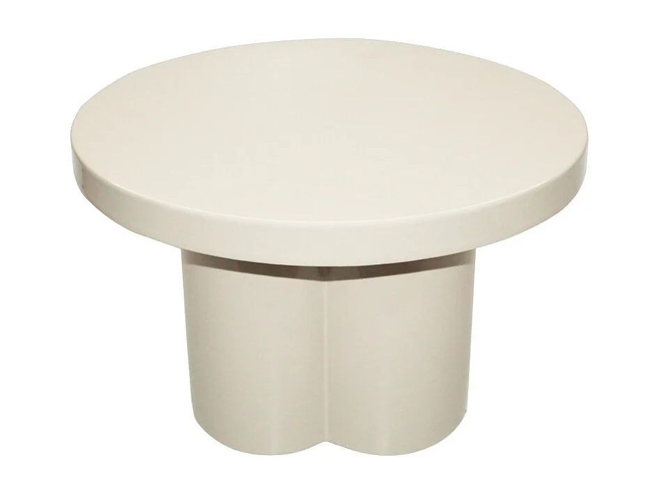 FIONA-Table basse ronde D56 cm Blanc cassé