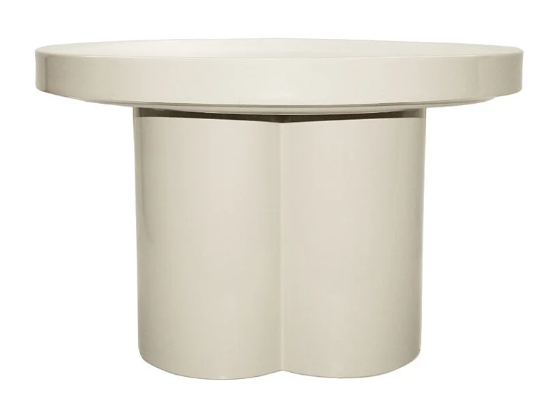 FIONA-Table basse ronde D56 cm Blanc cassé