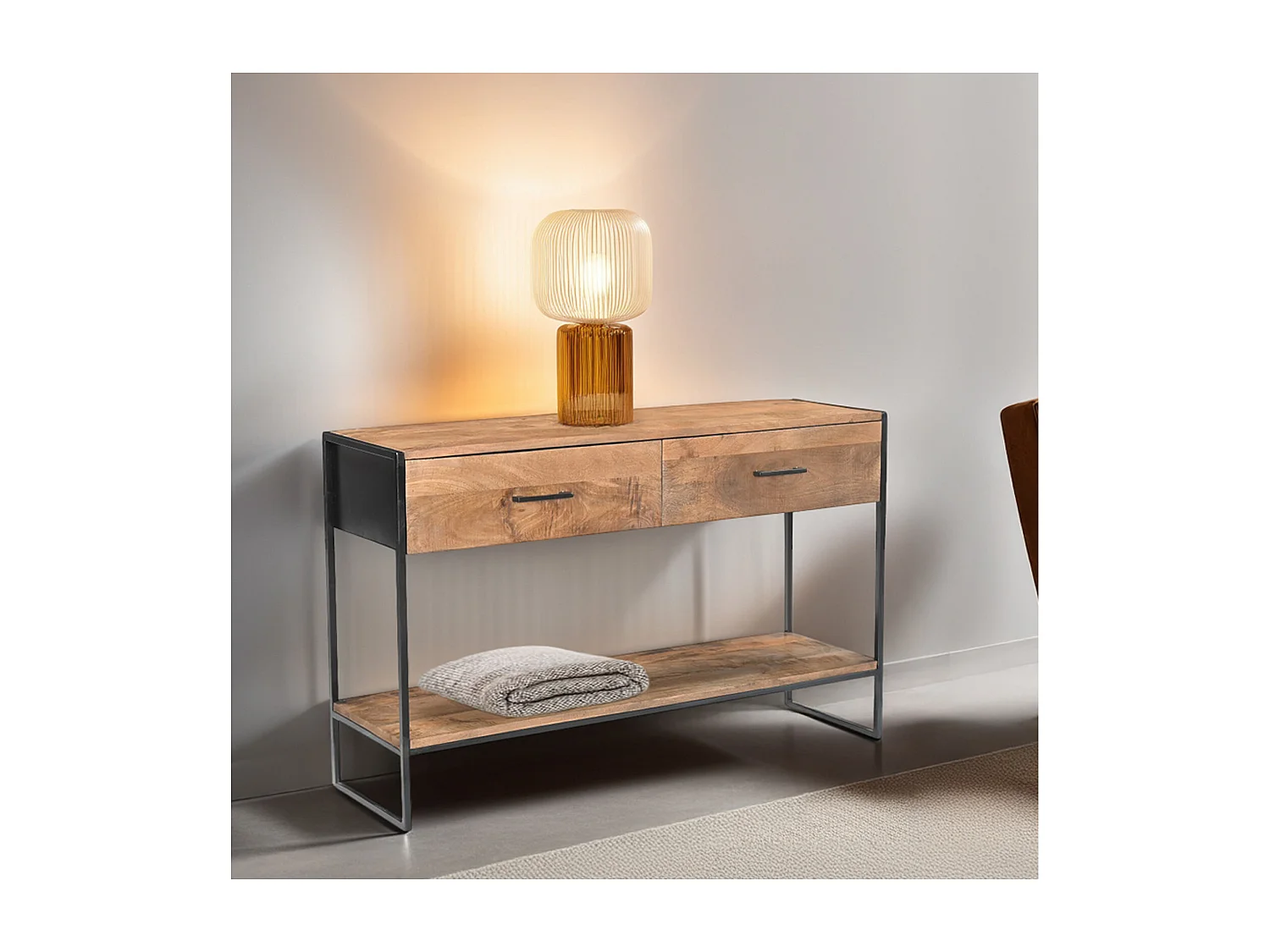 SKARS-Console 120 cm en bois massif