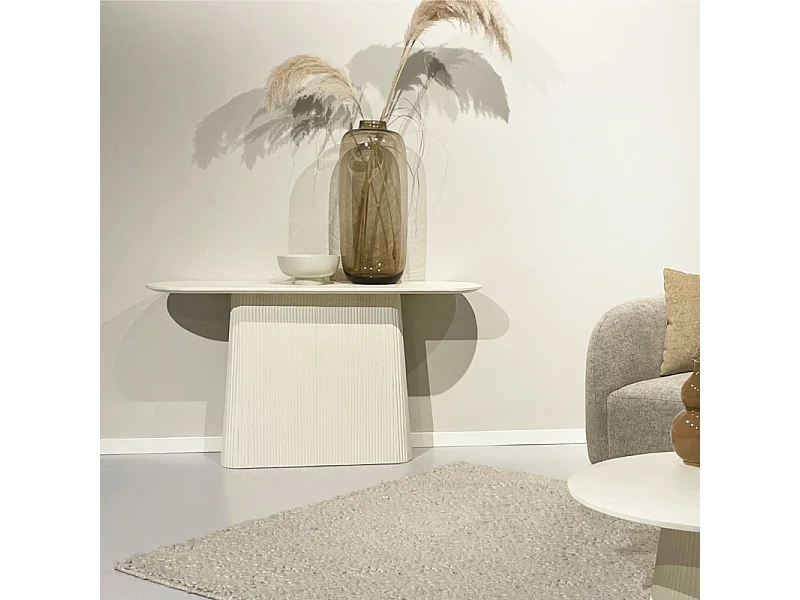 DOLCE-Console 140 cm en bois massif Ivoire