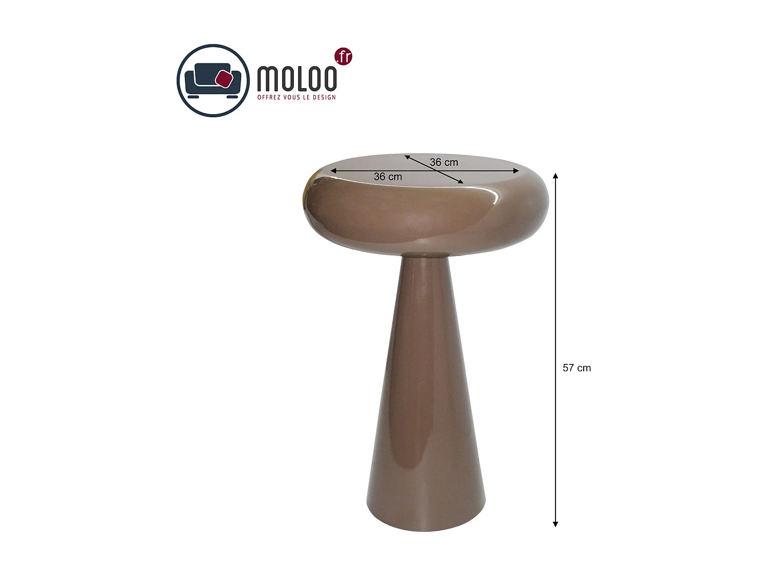 TILT-Mesa auxiliar de acero lacado café