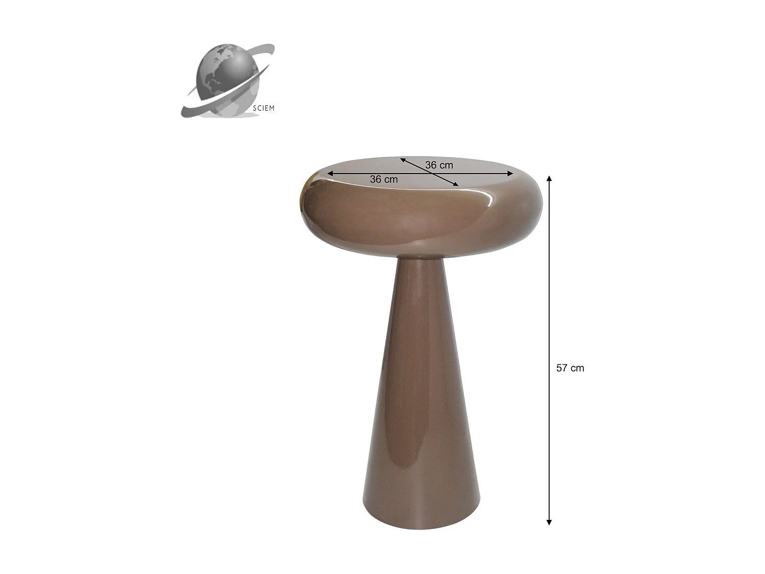 TILT-Table basse d'appoint en acier laqué Café